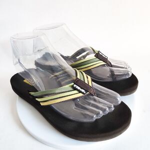 Teva Womens Adapto Flip Flop Size 5 Mush Strappy Sandal Wedge Heel Thong Comfort